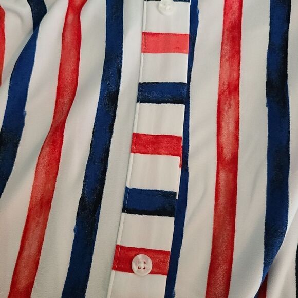 26W 28W Midi Crepe Skirt Red Blue Pockets Pull on - Picture 6 of 10